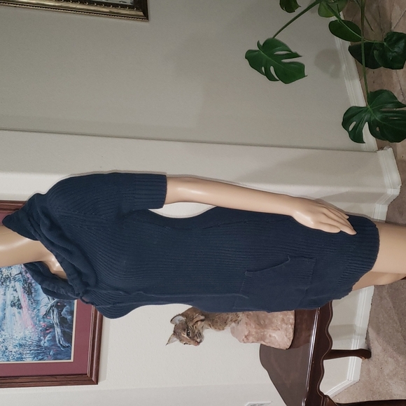 GoldenState m drawstring cowlneck mini sweater dress tunic stretchy personal fit - Picture 2 of 8